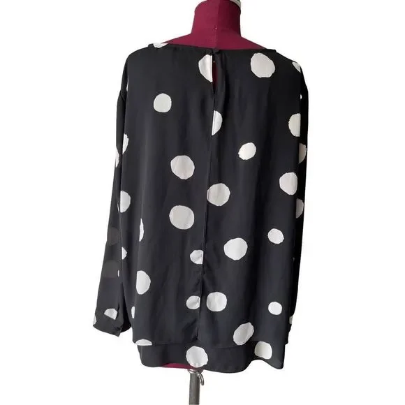 Chico’s Soft Dots Layered Tunic Black White size 3 US XL 16 - Picture 6 of 11